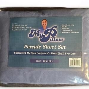 My Pillow Percale Sheet Set Twin Blue Sky New